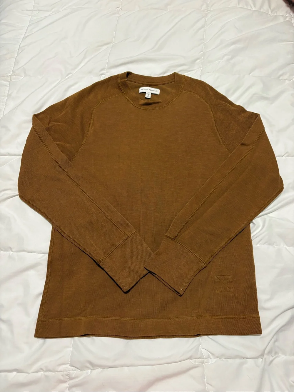 Banana Republic Slub Double-Knit Crewneck Long Sleeve Tee